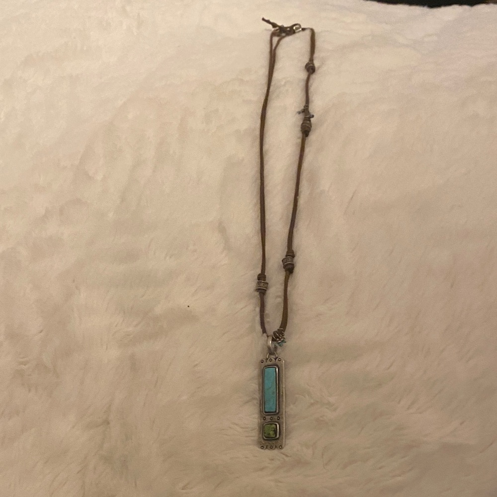 Peyote Bird Silver and Turquoise Necklace